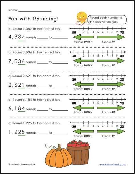 Rounding Numbers Worksheet Grade 3 Math Printable And Online Rounding