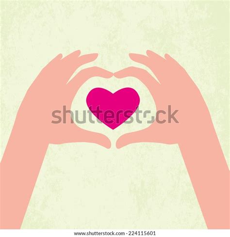 Two Hands Holding Heart Vector Stock Vector Royalty Free 224115601