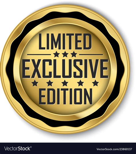 Exclusive Limited Edition Gold Label Royalty Free Vector