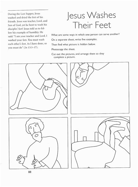 Princess crown craft jesus washes his disciples' feet craft. Jesus Washes Feet Coloring Page - Coloring Home