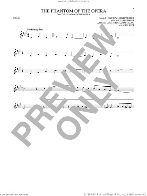 We review every single score that is available on our platform, to make sure you only get flawless music to play. Webber - The Phantom Of The Opera sheet music for violin solo
