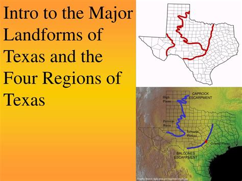 Ppt Intro To The Major Landforms Of Texas And The Four Regions Of
