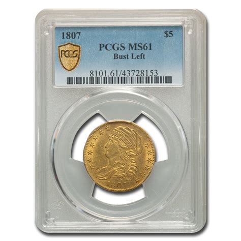 Buy 1807 Capped Bust 5 Gold Half Eagle Ms 61 Pcgs Bust Left Apmex