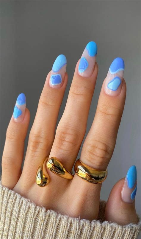 31 Cute Sky Blue French Tip Nails Abstract Blue French Tips 1 Fab