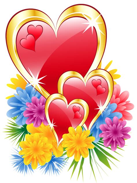 Valentine Hearts With Flowers Png Clipart Picture Heart Wallpaper