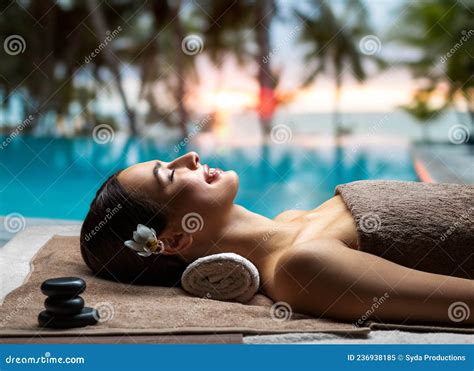 Young Woman Lying At Spa Or Massage Parlor Stock Image Image Of Resting Bodycare 236938185