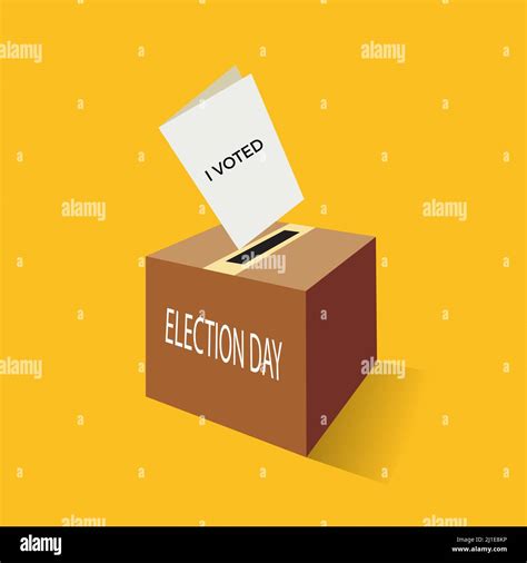 Election Day I Voted Ballot Paper Flying And Entering The Box Vector