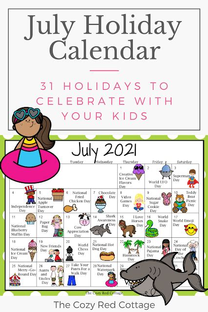 July Holiday Calendar Wacky Holidays July Holidays National Holidays