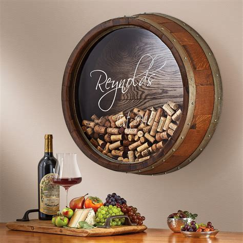 Personalized Reclaimed Wine Barrel Head Cork Collector’s Display Name And Year Wine Enthusiast