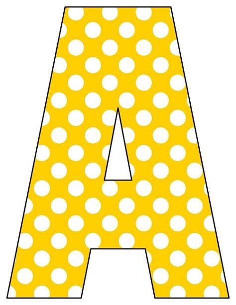 8x105 Inch Yellow Polka Dot Printable Letters A Z 0 Printable