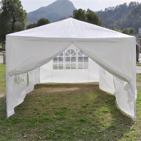 Party tent ideal for parties and outdoor activities. 10 x 20 White Party Tent Canopy Gazebo