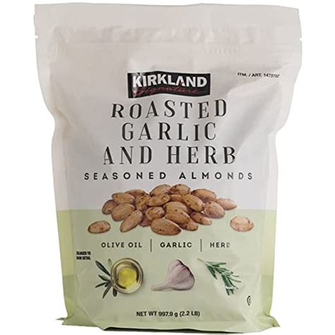 Kirkland Signature Roasted Garlic And Herb Seasoned Almonds 2 2 Lbs