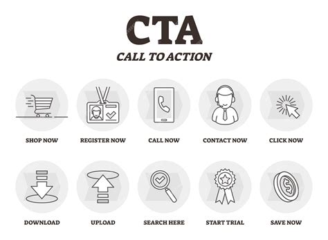 Premium Vector Cta Or Call To Action Educational Marketing Outline