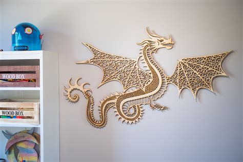 Dragon Medieval Decor Wood Wall Art Living Room Wall Art Etsy