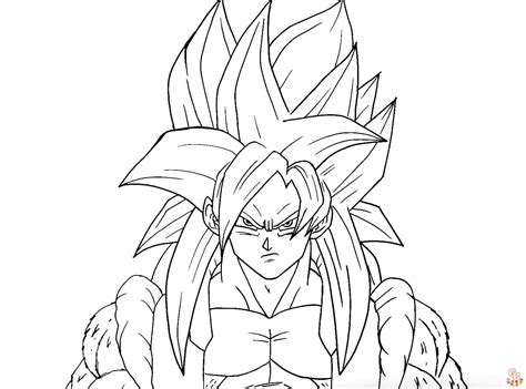 Dragon Ball Z Gogeta Coloring Pages Free Printable For Kids