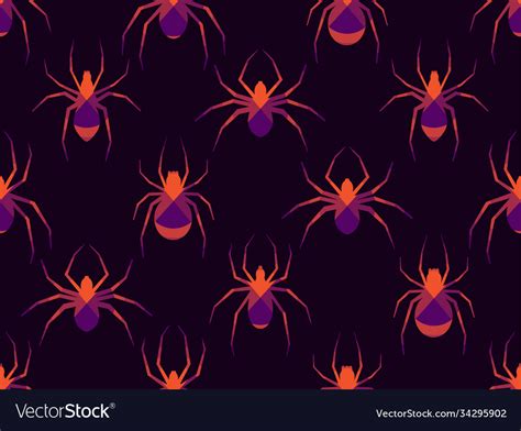 Spiders Seamless Pattern Different Colors Vector Image
