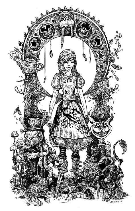 Alice In Wonderland Creepy Horror Coloring Pages Coloring Page Blog