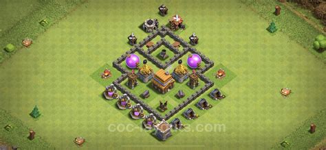 Base Th4 With Link Hybrid Max Levels Town Hall Level 4 Base Copy 55