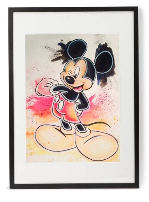 Original Disney Mickey Mouse Watercolour Handmade Painting Etsy