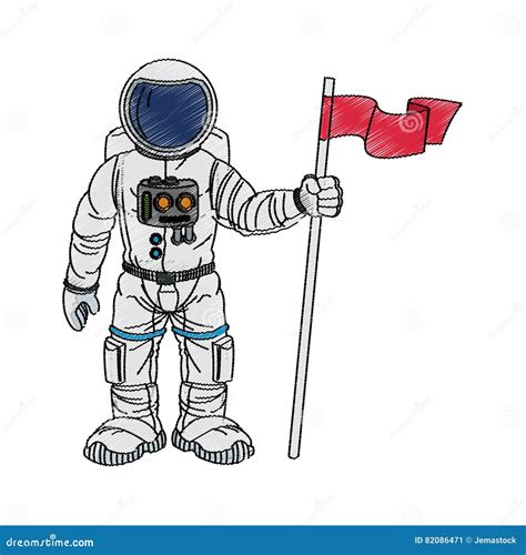 Isolated Astronaut Cartoon Design Stock Vector Illustration Of Space