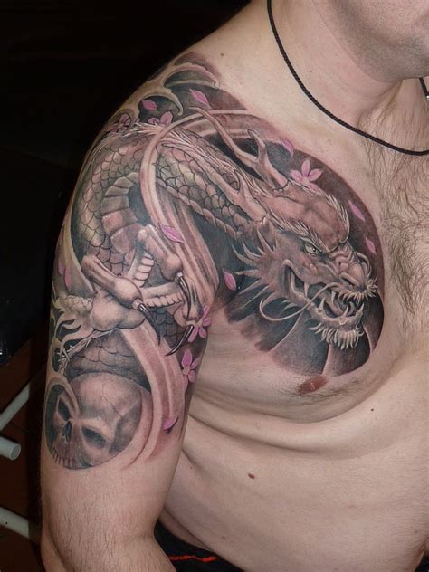 Awesome Dragon Shoulder Tattoos
