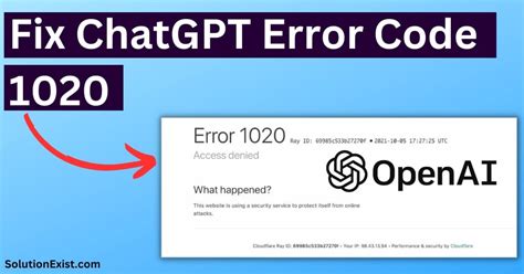 Fix Chatgpt Access Denied Error Code