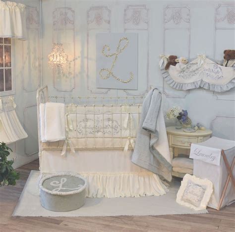Baby nursery bedding set baby woodland moose bear | etsy. $285 Blue and Cream French Farmhouse inspired Crib Bedding ...