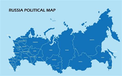 Rusia Mapa Pol Tico Dividido Por Estado Estilo Colorido Esquema Simplicidad Vector En