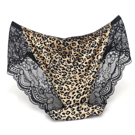 New Women S Sexy Full Lace Panties Leopard Print Transparent Briefs