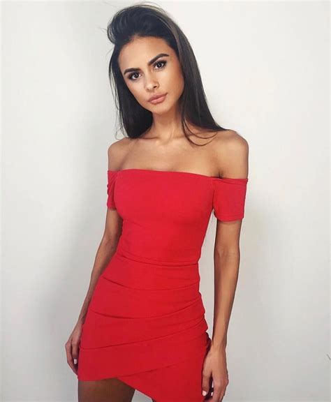 Goals Pretty Model Red Dress Tight Dress Off The Shoulder Dress
