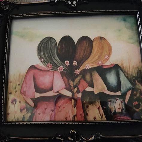 Five Sisters Best Friends With Brown And Reddish Hair Art Etsy Arte