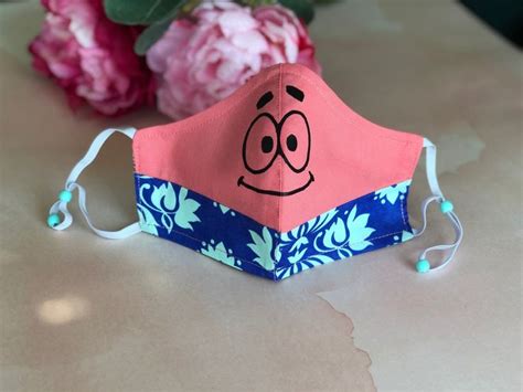 Washable Face Mask Patrick Face Mask Patrick Star Mask Etsy