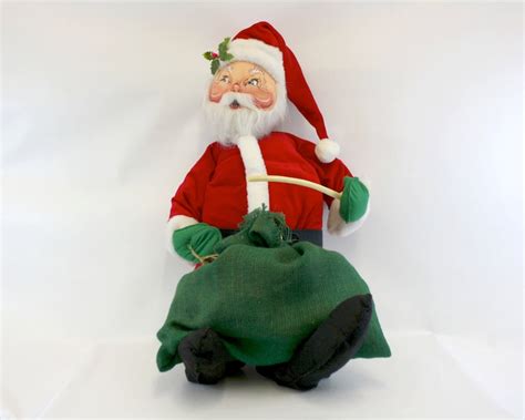 Vintage 1983 Large Annalee Santa Claus Doll With Sack And Pipe Etsy