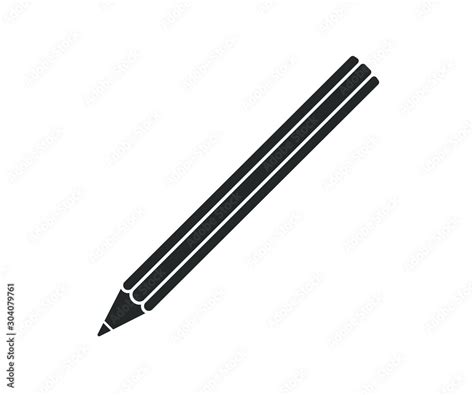 Vecteur Stock Cartoon Flat Style Pencil Icon Shape Education Write