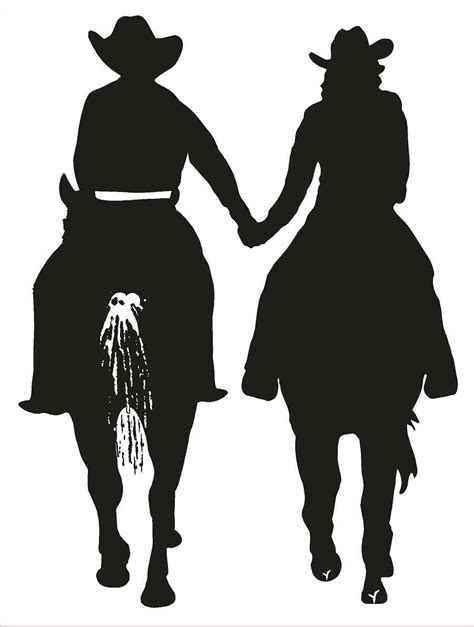 Cowgril Cowboy Riding Horses And Holding Hands Its Love Horse