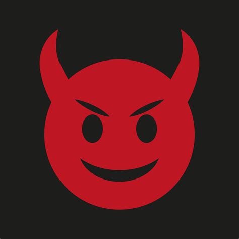 Devil Icon Isolated On Black Background Devil Emoji Hell Symbol