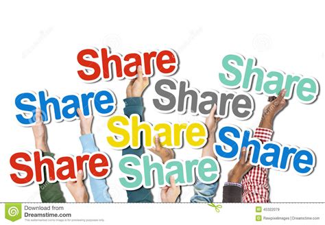 Diverse Hands Holding The Word Share Stock Photo - Image: 45322079