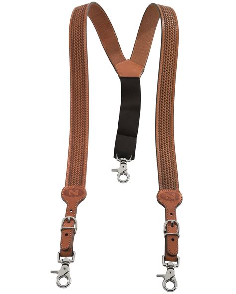 M And F Western Mens Nocona Embossed Basketweave Suspenders N8512448