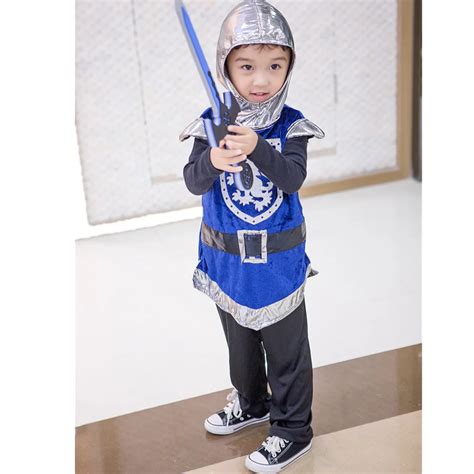 Toddler Boys Valiant Warrior Knight Costume With Sword Childrens Day