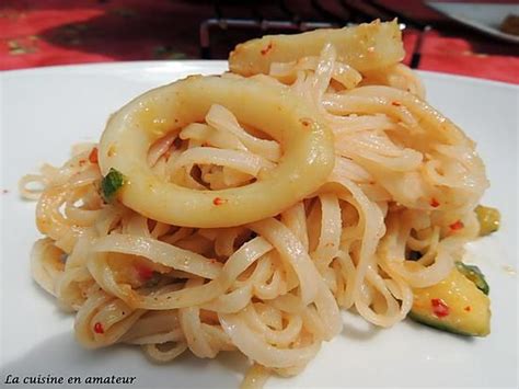 Recette Anneaux de calamars au paprika et sauce Yakitori Spaghetti