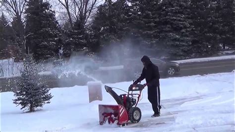Snow Blowing In The Garage Driveway Michigan Usa Youtube
