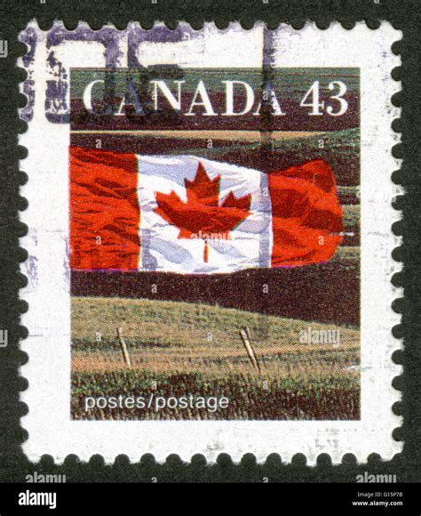 Canada Postage Stamp Flag Stock Photo Alamy