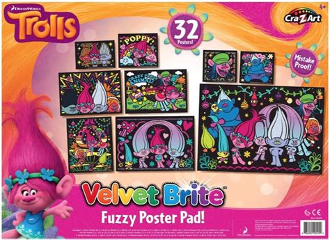 Cra Z Art Trolls Velvet Bright Fuzzy Poster Pad Toys And Games