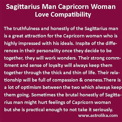 A capricorn man is no different. Sagittarius Man and Capricorn Woman Love Compatibility ...