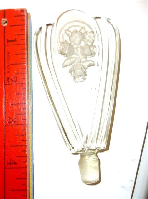 Antique Vintage Crystal Perfume Bottle Glass Floral Stopper Only
