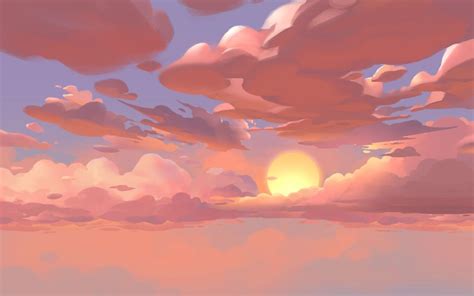 Sunset Peachness In 2020 Desktop Wallpaper Art Anime Scenery
