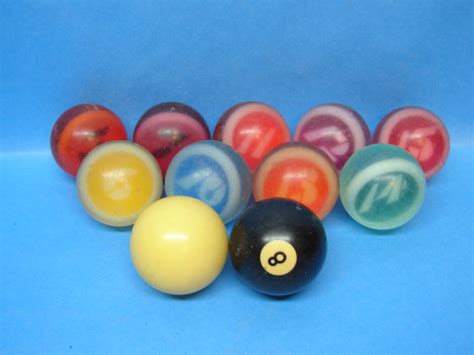 Clear Optex Retro Pool Balls Rocco Style Numbers Billards Table