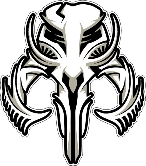 Mandalorian Skull Crest Logo Art Vinyl Sticker Vinyl Decal Ag Design