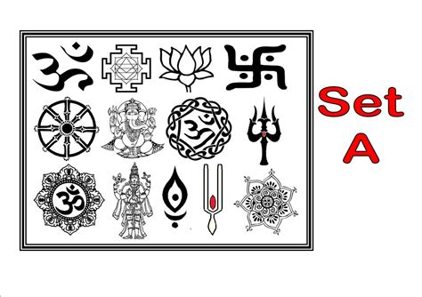Hindu Hindi Symbols X12 X24 Temporary Tattoos Waterproof