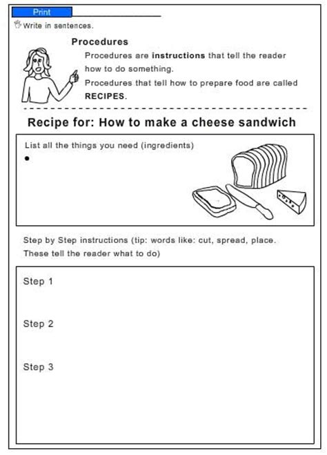Procedure Cheese Sandwich Recipe English Skills Online Interactive